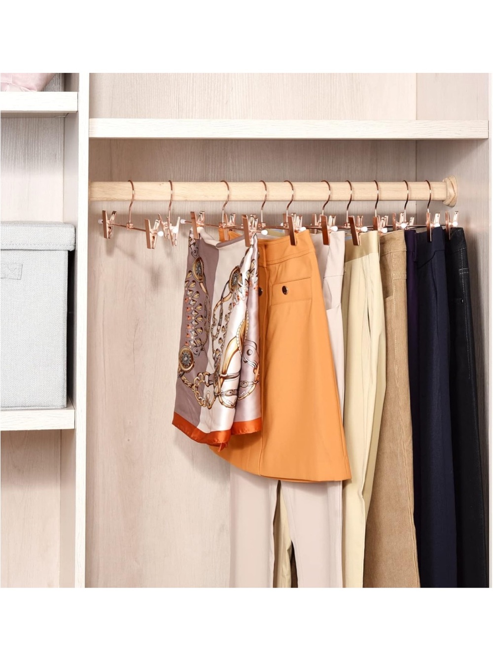 Rose Gold Metal Hanger with Clips - Picture 5 of 6